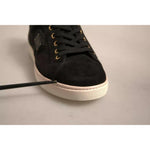 Dolce & Gabbana Dolce & Gabbana Black Logo Suede Leather Men Sneakers Shoes MV7020-39 1728,67345645728,Black,Dolce & Gabbana,EU39/US6,Material: 100% Goatskin Leather (suede),Men,Preowned / Defect,Sneakers - Men - Shoes