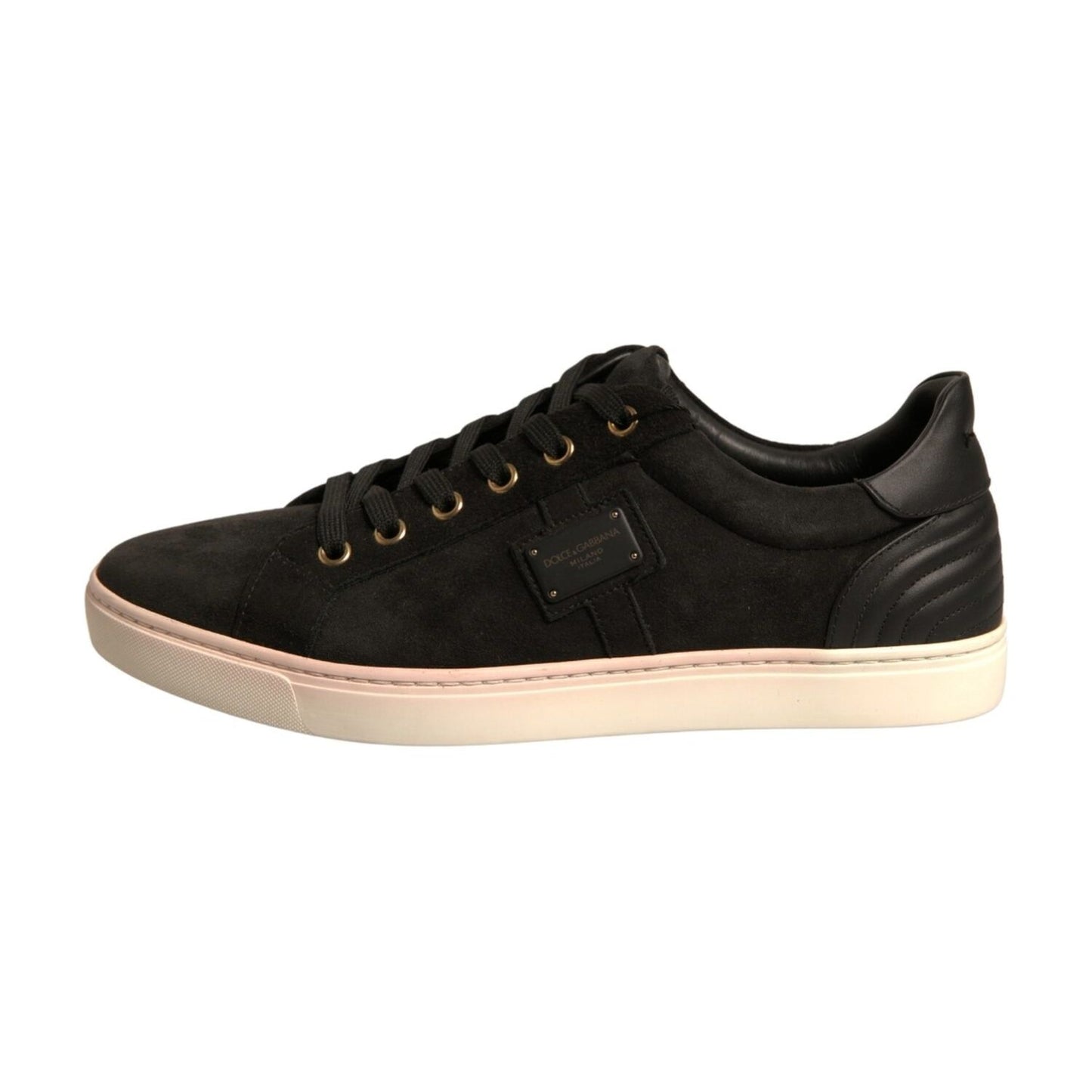 Dolce & Gabbana Dolce & Gabbana Black Logo Suede Leather Men Sneakers Shoes MV7020-39 1728,67345645728,Black,Dolce & Gabbana,EU39/US6,Material: 100% Goatskin Leather (suede),Men,Preowned / Defect,Sneakers - Men - Shoes