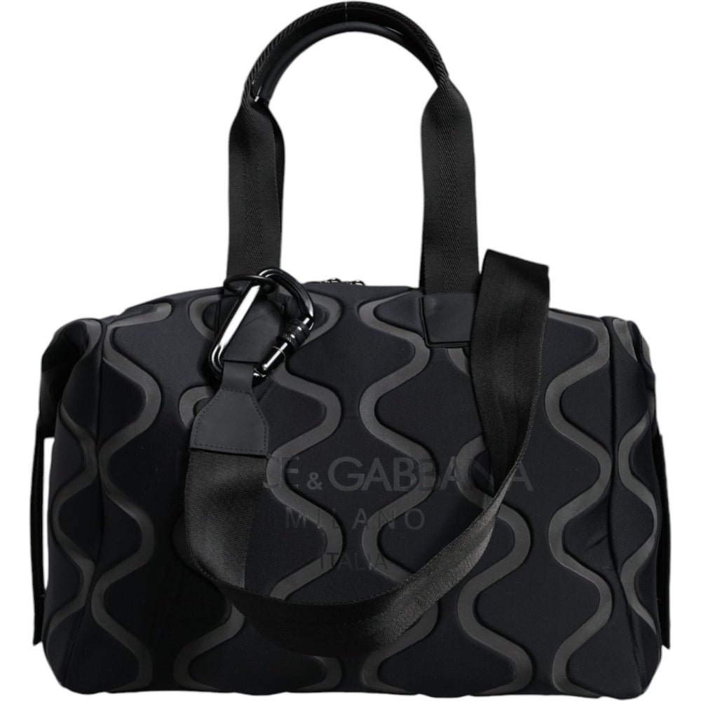 Dolce & Gabbana Black Neoprene Logo Sport Gym Duffel Shoulder Bag Dolce & Gabbana Black