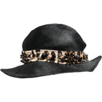 Dolce & Gabbana Dolce & Gabbana Black Straw Crystal Embellished Wide Brim Hat HAT9648-56 1728,56 cm|XS,57 cm|S,67345645728,Accessories,Black,Dolce & Gabbana,Hat - Women - Accessories,Material: 90% Straw 9% Cotton 1% Elastane,New with tags,Women,Women - Ac