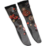 Dolce & Gabbana Dolce & Gabbana Black Stretch Carretto Crystal Stockings Socks SCS2166-M 16% Elastane,1728,67345645728,Black,Dolce & Gabbana,M,Material: 84% Nylon,New with tags,Other - Women - Accessories,Women