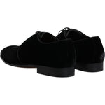 Dolce & Gabbana Dolce & Gabbana Black Velvet Leather Lace Up Derby Shoes MV6360-41.5 1728,67345645728,Black,Dolce & Gabbana,EU41.5/US8.5,Formal - Men - Shoes,Material: 100% Calf Leather (velvet),Men,New with tags
