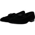 Dolce & Gabbana Dolce & Gabbana Black Velvet Loafers Formal Men Dress Shoes MV6520-44.5 1728,67345645728,Black,Dolce & Gabbana,EU44.5/US11.5,Formal - Men - Shoes,Material: 64% Cotton 36% Viscose (VELVET),Men,Preowned / Defect