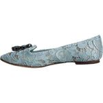 Dolce & Gabbana Dolce & Gabbana Blue Lace Crystal Ballet Flats Loafers Shoes LA11652-38.5 1728,67345645728,Blue,Dolce & Gabbana,EU38.5/US8,Flat Shoes - Women - Shoes,Material: 56% Viscose 39% Cotton 5% Nylon,Preowned / Defect,Women