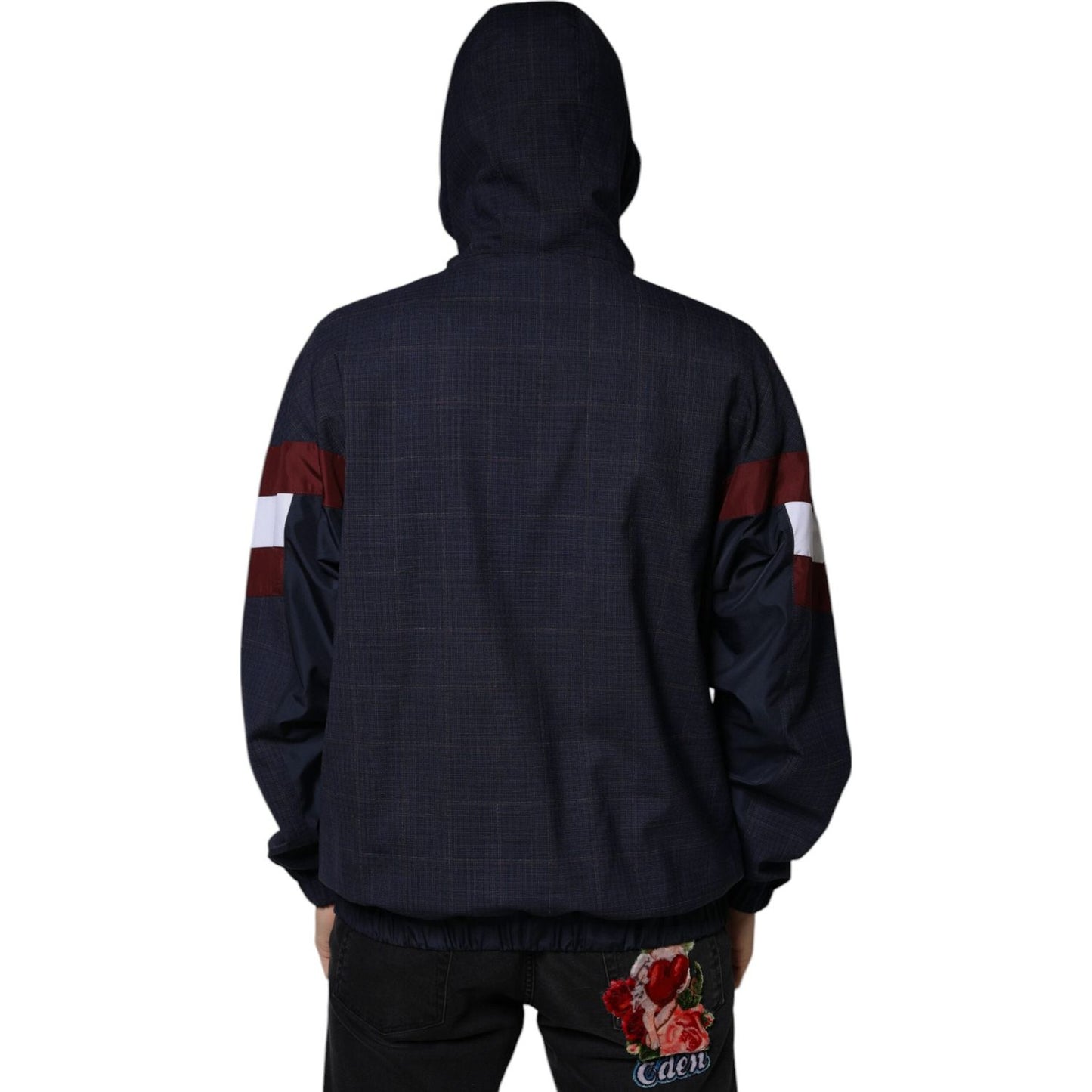 Dolce & Gabbana Dolce & Gabbana Blue Logo Full Zip Hooded Men Bomber Jacket JKT41304-50 1728,67345645728,Blue,Dolce & Gabbana,IT50 | L,Jackets - Men - Clothing,Material: 50% Polyester 49% Virgin Wool 1% Elastane,Men,New with tags