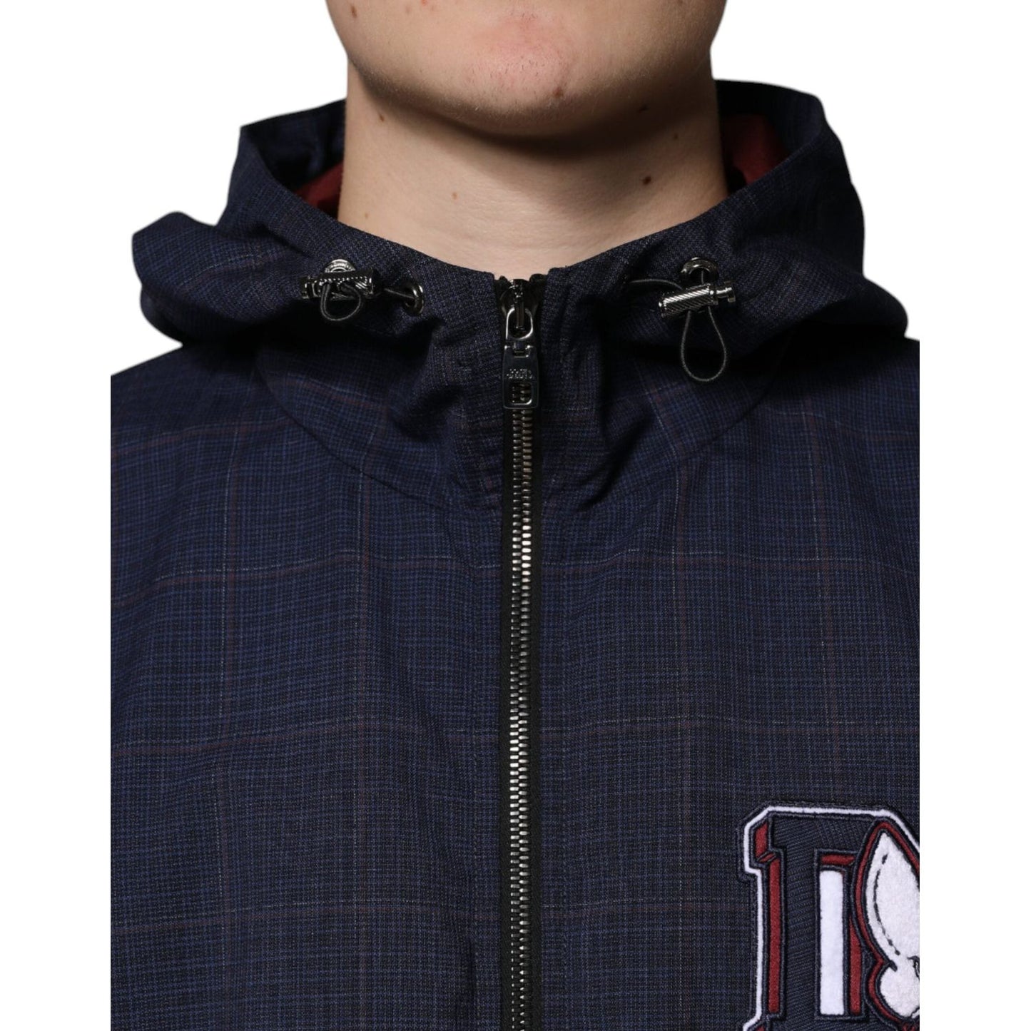 Dolce & Gabbana Dolce & Gabbana Blue Logo Full Zip Hooded Men Bomber Jacket JKT41304-50 1728,67345645728,Blue,Dolce & Gabbana,IT50 | L,Jackets - Men - Clothing,Material: 50% Polyester 49% Virgin Wool 1% Elastane,Men,New with tags