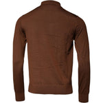 Dolce & Gabbana Brown Cashmere Buttoned Men Pullover Sweater TSH87578-48