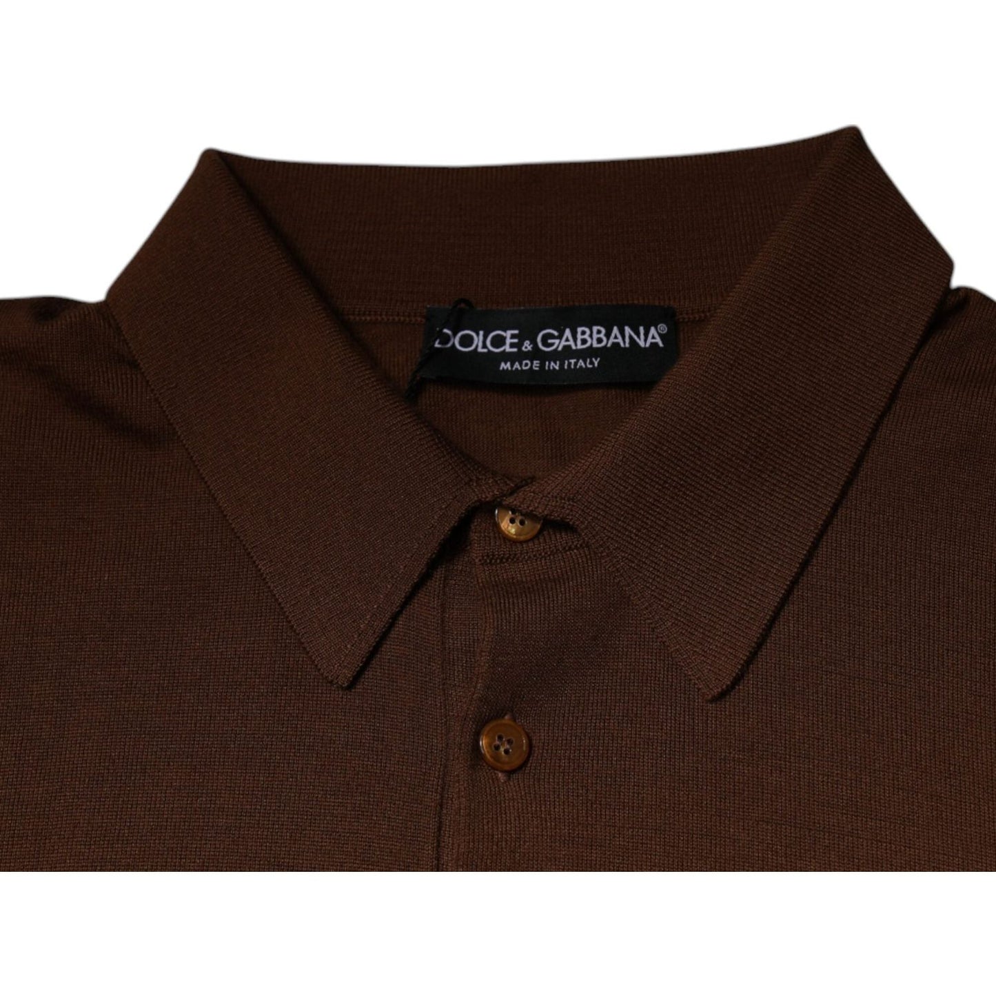 Dolce & Gabbana Brown Cashmere Buttoned Men Pullover Sweater TSH87578-48