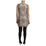 Dolce & Gabbana Dolce & Gabbana Brown Crystal Shift Mini Zebra Silver Dress DR2691-38 1728,67345645728,Dolce & Gabbana,Dresses - Women - Clothing,IT38|XS,Preowned / Defect,Silver,Women