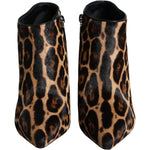 Dolce & Gabbana Dolce & Gabbana Brown Leopard Calf Fur Heels Ankle Boots Shoes LA11323-37.5 1728,67345645728,Boots - Women - Shoes,Brown,Dolce & Gabbana,EU37.5/US7,Material: 94% Calf Fur 6% Lamb Leather,New with tags,Women