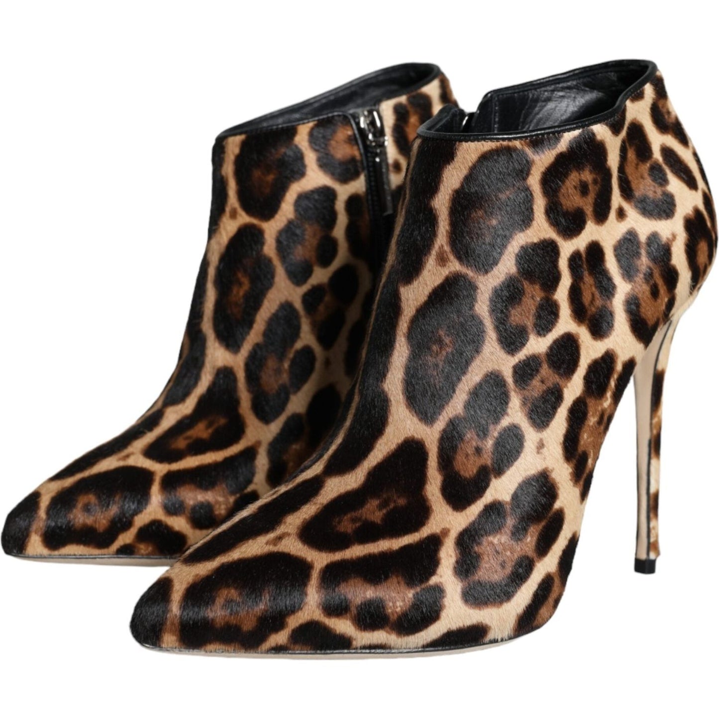 Dolce & Gabbana Dolce & Gabbana Brown Leopard Calf Fur Heels Ankle Boots Shoes LA11323-37.5 1728,67345645728,Boots - Women - Shoes,Brown,Dolce & Gabbana,EU37.5/US7,Material: 94% Calf Fur 6% Lamb Leather,New with tags,Women