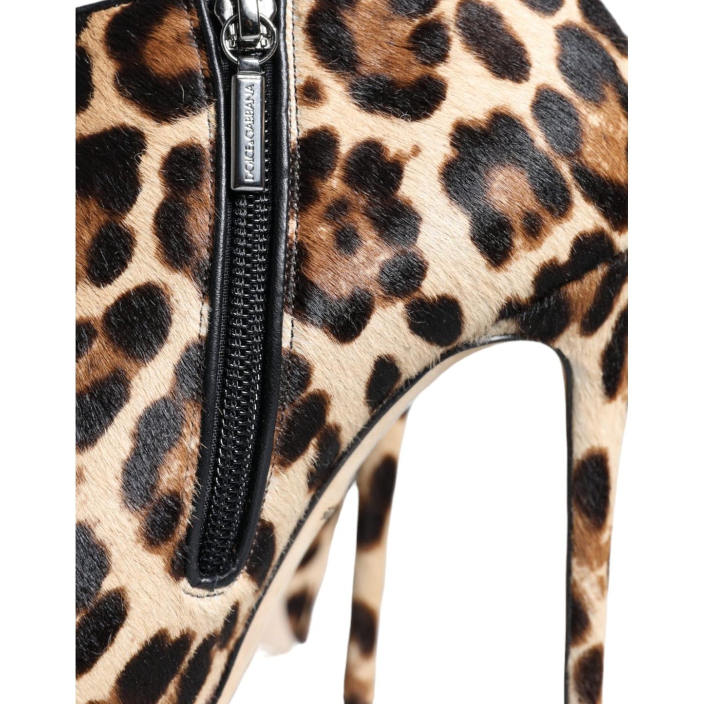 Dolce & Gabbana Dolce & Gabbana Brown Leopard Calf Fur Heels Ankle Boots Shoes LA11323-37.5 1728,67345645728,Boots - Women - Shoes,Brown,Dolce & Gabbana,EU37.5/US7,Material: 94% Calf Fur 6% Lamb Leather,New with tags,Women