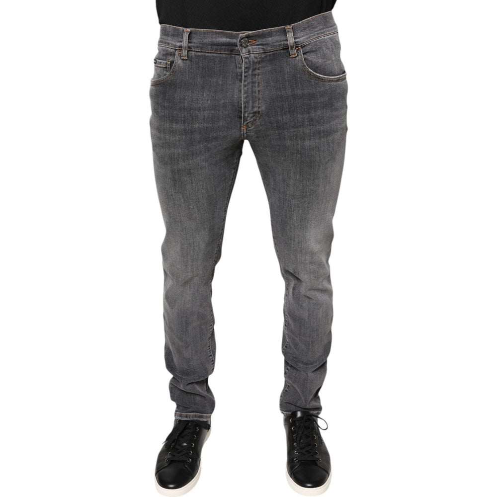 Dolce & Gabbana Dolce & Gabbana Dark Gray Cotton Stretch Skinny Denim Jeans PAN75582-48 1728,Dolce & Gabbana,Gray,IT48 | M,Jeans & Pants - Men - Clothing,Material: 98% Cotton 2% Elastane,Men,Preowned / Defect