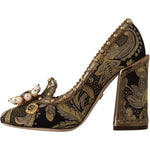 Dolce & Gabbana Dolce & Gabbana Elegant Gold Jacquard Brocade Pumps LA9965 - 36 1728,67345645728,Dolce & Gabbana,EU36/US5.5,Gold,Material: 67% Leather 16% Acetate 9% Polyester 8% Cotton,New with tags,Pumps - Women - Shoes,Women