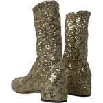 Dolce & Gabbana Dolce & Gabbana Elegant Mid Calf Gold Boots Exclusive Design LA10362-37.5 1728,67345645728,7% PA,91% PL,Boots - Women - Shoes,Dolce & Gabbana,EU37.5/US7,EU38.5/US8,EU39/US8.5,EU41/US10.5,Gold,Material: 2% EA,New with tags,Women