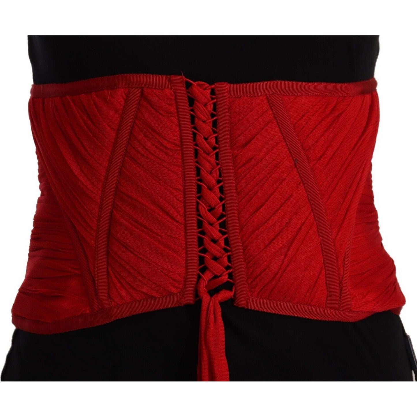 Dolce & Gabbana Dolce & Gabbana Elegant Red Silk Corset Belt Top TSH6822 - 36 1728,67345645728,Dolce & Gabbana,IT36 | XS,New with tags,Red,Tops & T-Shirts - Women - Clothing,Women