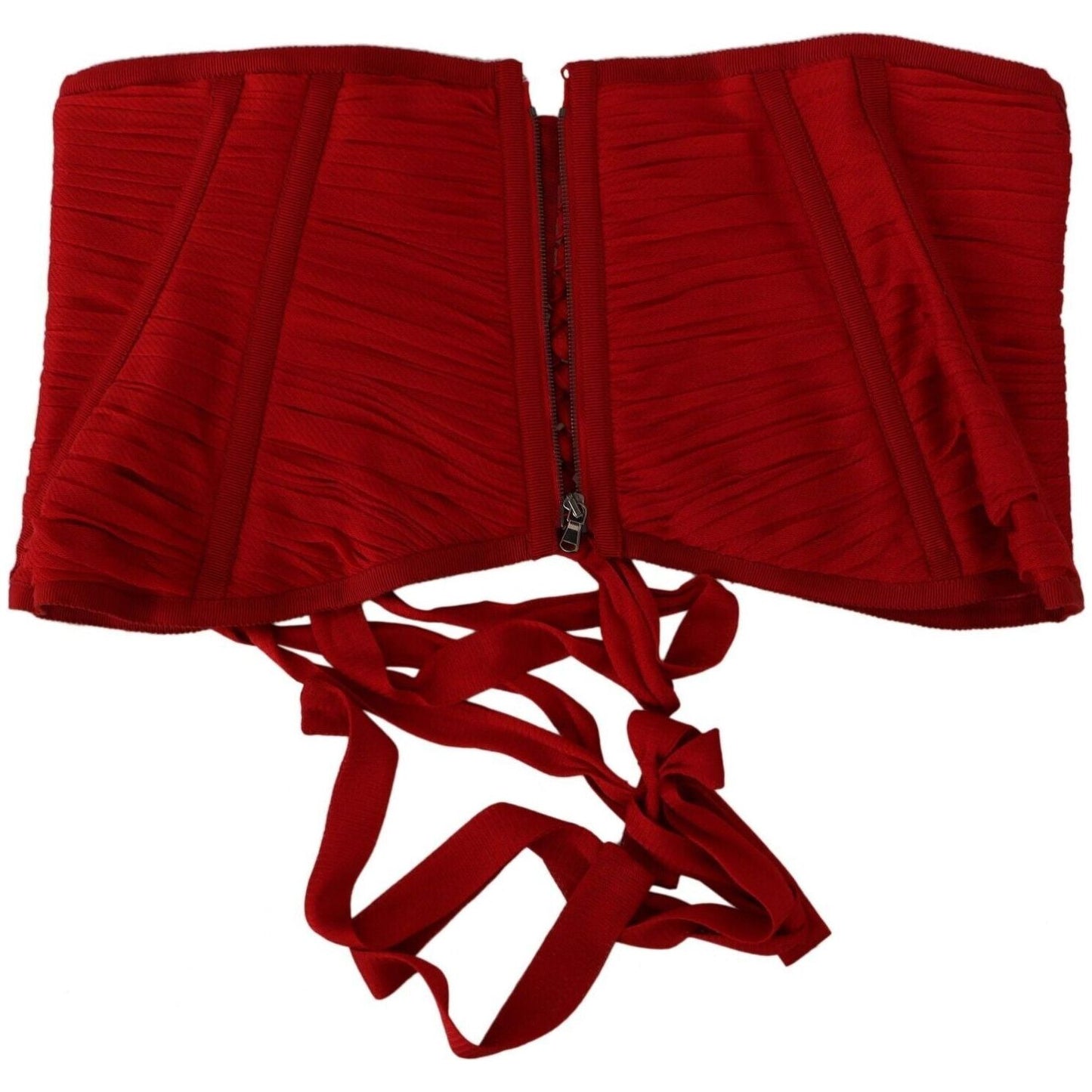 Dolce & Gabbana Dolce & Gabbana Elegant Red Silk Corset Belt Top TSH6822 - 36 1728,67345645728,Dolce & Gabbana,IT36 | XS,New with tags,Red,Tops & T-Shirts - Women - Clothing,Women
