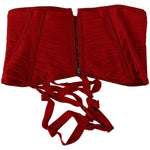 Dolce & Gabbana Dolce & Gabbana Elegant Red Silk Corset Belt Top TSH6822 - 36 1728,67345645728,Dolce & Gabbana,IT36 | XS,New with tags,Red,Tops & T-Shirts - Women - Clothing,Women