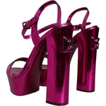 Dolce & Gabbana Dolce & Gabbana Fuchsia Leather Platform Logo Keira Sandals Shoes LA11489-40 1728,67345645728,Dolce & Gabbana,EU40/US9.5,Fuchsia,Material: 64% PU 36% Polyester,New with tags,Sandals - Women - Shoes,Women