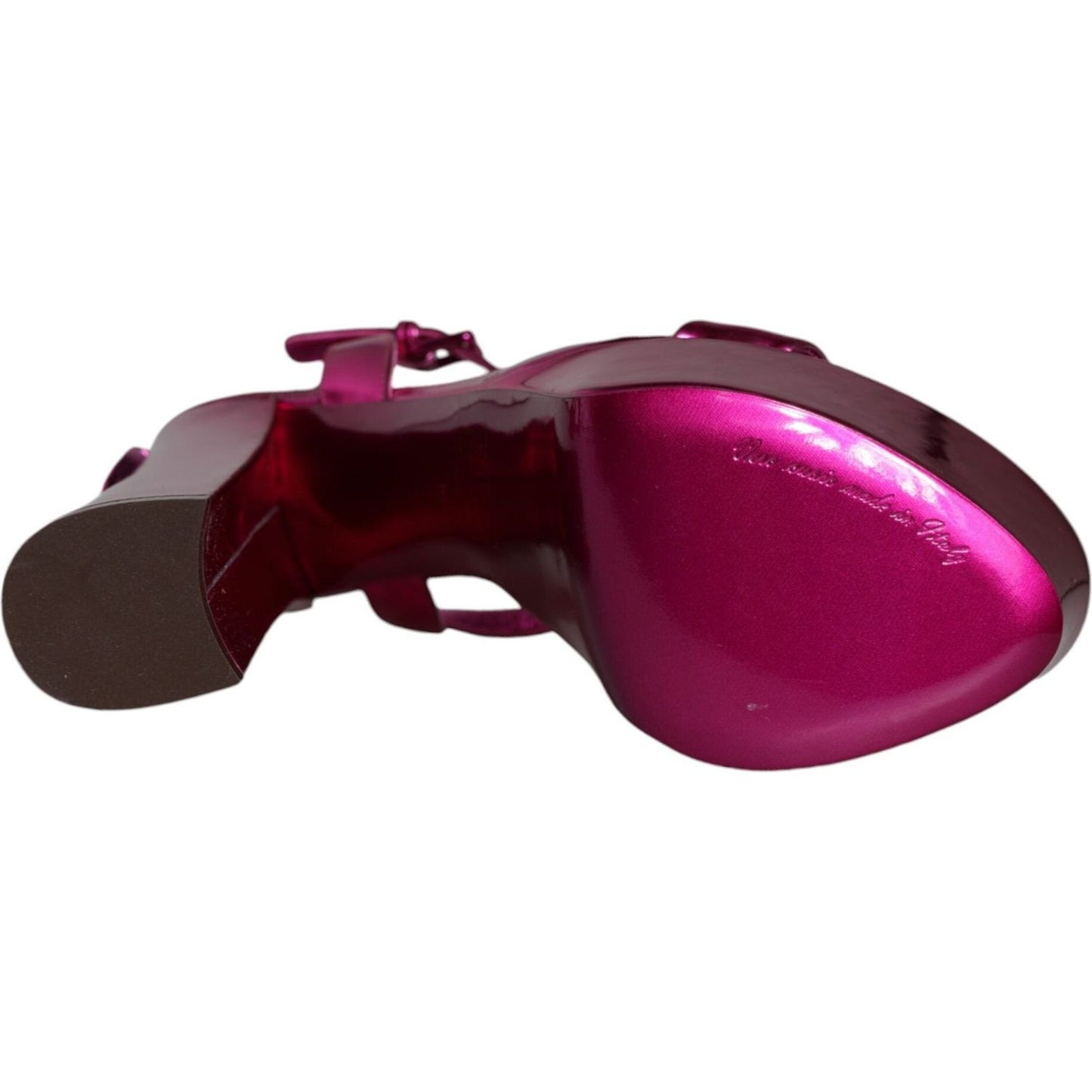 Dolce & Gabbana Dolce & Gabbana Fuchsia Leather Platform Logo Keira Sandals Shoes LA11489-40 1728,67345645728,Dolce & Gabbana,EU40/US9.5,Fuchsia,Material: 64% PU 36% Polyester,New with tags,Sandals - Women - Shoes,Women