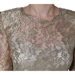Dolce & Gabbana Gold Floral Lace A-line Sheath Mini Dress Dolce & Gabbana Slate Gray