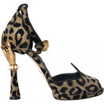 Dolce & Gabbana Dolce & Gabbana Gold Leopard Embellished Heel Sandals Shoes LA10698-39 1728,67345645728,Dolce & Gabbana,EU39/US8.5,Gold,Preowned / Defect,Sandals - Women - Shoes,Women
