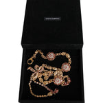 Dolce & Gabbana Gold Tone Brass Crystal Embellished Waist Chain Belt Dolce & Gabbana Black