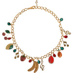 Dolce & Gabbana Gold Tone Brass Fruity Crystal Embellished Waist Chain Belt Dolce & Gabbana Rosy Brown