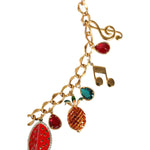Dolce & Gabbana Gold Tone Brass Fruity Crystal Embellished Waist Chain Belt Dolce & Gabbana Dark Khaki