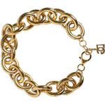 Dolce & Gabbana Gold Tone Brass Maxi Chain Lobster Clasp Logo Bracelet Bracelet Dolce & Gabbana Sienna