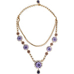 Dolce & Gabbana Gold Tone Floral Crystals Embellished Layered Necklace Necklace Dolce & Gabbana Light Gray