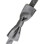 Dolce & Gabbana Gray Satin Silk Adjustable Neck Men Papillon Bow Tie Dolce & Gabbana Slate Gray