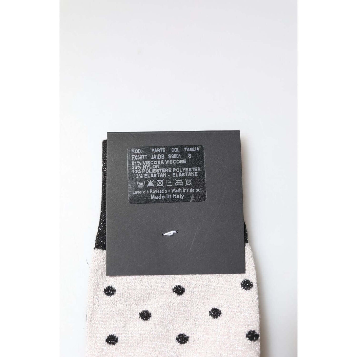 Dolce & Gabbana Dolce & Gabbana Gray Viscose Stretch Dotted Socks SCS2254-S 1728,67345645728,Dolce & Gabbana,Gray,Material: 61% Viscose 26% Nylon 10% Polyester 3% Elastane,New with tags,Other - Women - Accessories,S,Women