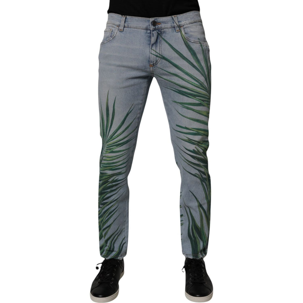Dolce & Gabbana Dolce & Gabbana Light Blue Leaf Cotton Classic Men Denim Jeans 1728,67345645728,Blue,Clothing,Dolce & Gabbana,IT48 | M,Jeans & Pants - Men - Clothing,Material: 98% Cotton 2% Elastane,Men,Men - Clothing,New with tags PAN75204-48