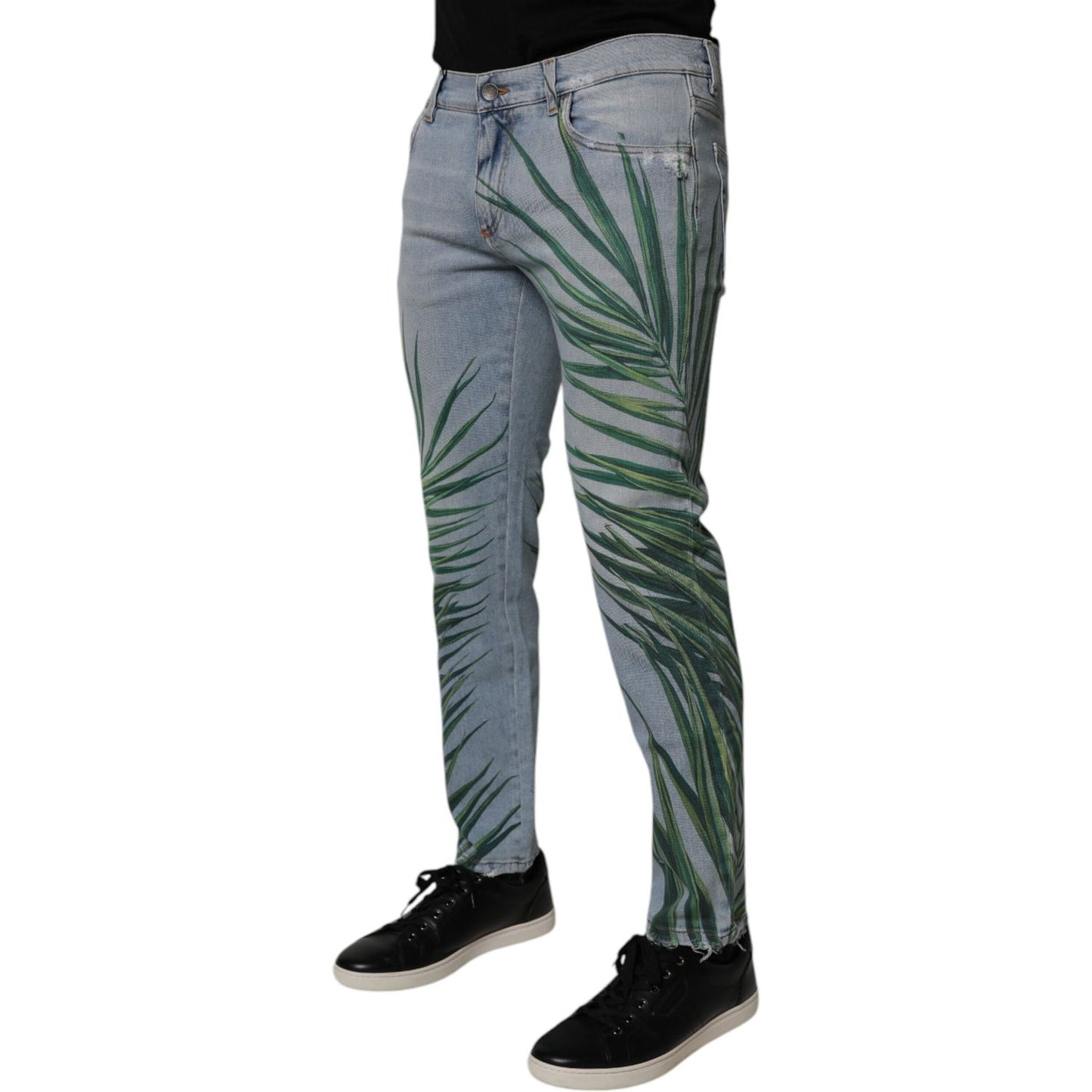 Dolce & Gabbana Dolce & Gabbana Light Blue Leaf Cotton Classic Men Denim Jeans 1728,67345645728,Blue,Clothing,Dolce & Gabbana,IT48 | M,Jeans & Pants - Men - Clothing,Material: 98% Cotton 2% Elastane,Men,Men - Clothing,New with tags PAN75204-48