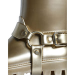 Dolce & Gabbana Dolce & Gabbana Metallic Gold Rubber PVC Rain Boots Shoes LA11307-37 1728,67345645728,Boots - Women - Shoes,Dolce & Gabbana,EU37/US6.5,Gold,Material: 90% PVC 6% PU 4% Polyester,New with tags,Women
