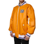 Dolce & Gabbana Dolce & Gabbana Orange White Full Zip Jersey Bomber Jacket JKT41305-52 1728,67345645728,Dolce & Gabbana,IT52 | XL,Jackets - Men - Clothing,Material: 79% PVC 21% Cotton,Men,New with tags,Orange