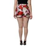 Dolce & Gabbana Dolce & Gabbana Pink Floral Print High Waist Hotpants Short SKI2082-36 1728,67345645728,Dolce & Gabbana,IT36 | XS,IT38 | XS,IT40|S,Material: 91% Cotton 9% Silk,New with tags,Pink,Shorts - Women - Clothing,Women