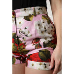 Dolce & Gabbana Dolce & Gabbana Pink Floral Print High Waist Hotpants Short SKI2082-36 1728,67345645728,Dolce & Gabbana,IT36 | XS,IT38 | XS,IT40|S,Material: 91% Cotton 9% Silk,New with tags,Pink,Shorts - Women - Clothing,Women