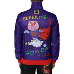 Dolce & Gabbana Purple YEAR OF THE PIG Full Zip Bomber Jacket Dolce & Gabbana Midnight Blue