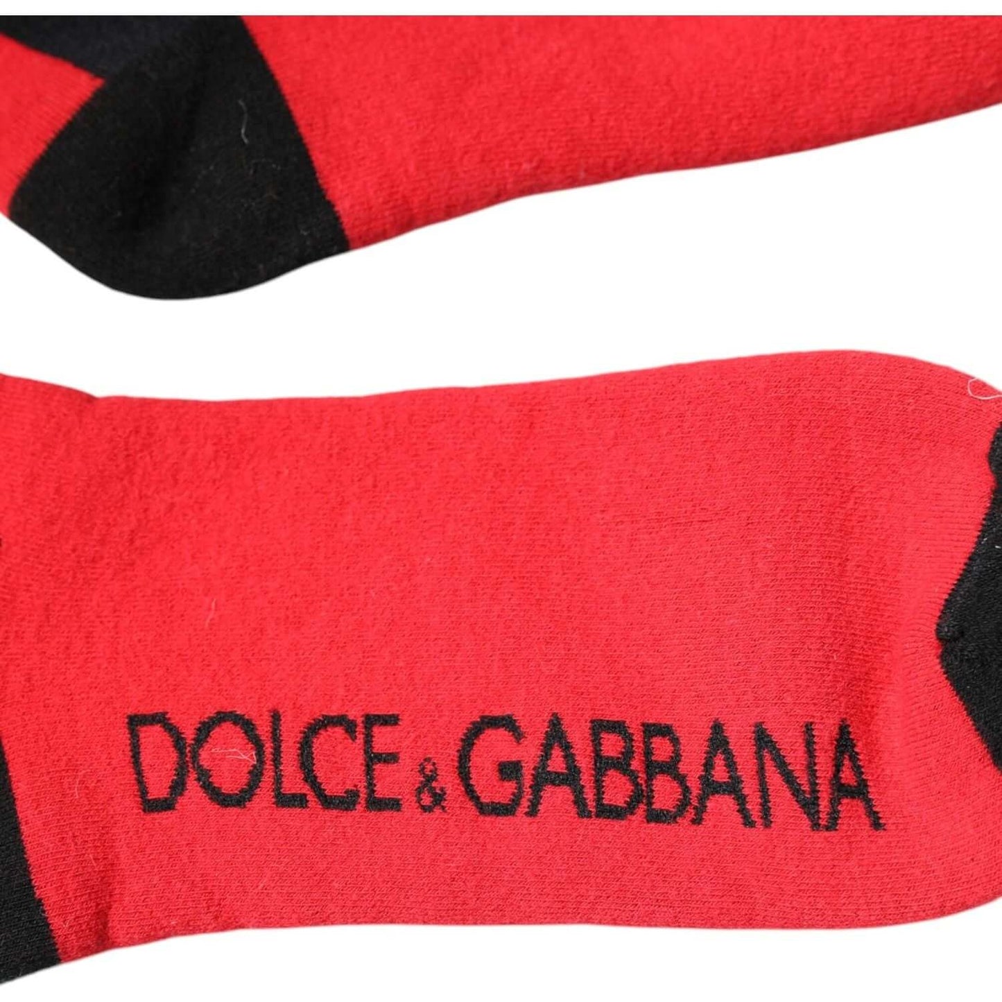 Dolce & Gabbana Dolce & Gabbana Red Cotton Stretch Printed Socks SCS2255-L 1728,67345645728,Dolce & Gabbana,L,Material: 73% Cotton 25% Nylon 2% Elastane,New with tags,Other - Women - Accessories,Red,Women
