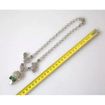 Dolce & Gabbana Silver Brass Clear Crystal Roses Pendants Necklace Necklace Dolce & Gabbana Lavender