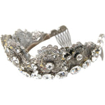 Dolce & Gabbana Dolce & Gabbana Silver Brass STRASS Crystal Crown Tiara LED Diadem SMY101441 Category-Accessories,Dolce & Gabbana,Gender-Women,Headbands - Women - Accessories,Material: 40% Brass 30% Crystal 25% Silk 5% Cotton,New with tags,Silver,Subcateg