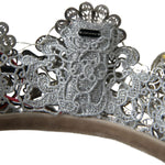 Dolce & Gabbana Dolce & Gabbana Silver Brass STRASS Crystal Crown Tiara LED Diadem SMY101441 Category-Accessories,Dolce & Gabbana,Gender-Women,Headbands - Women - Accessories,Material: 40% Brass 30% Crystal 25% Silk 5% Cotton,New with tags,Silver,Subcateg