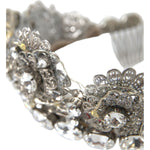 Dolce & Gabbana Dolce & Gabbana Silver Brass STRASS Crystal Crown Tiara LED Diadem SMY101441 Category-Accessories,Dolce & Gabbana,Gender-Women,Headbands - Women - Accessories,Material: 40% Brass 30% Crystal 25% Silk 5% Cotton,New with tags,Silver,Subcateg