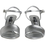 Dolce & Gabbana Silver KEIRA Heels Ankle Strap Sandals Shoes Dolce & Gabbana Slate Gray