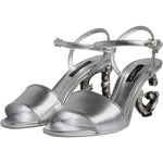 Dolce & Gabbana Silver KEIRA Heels Ankle Strap Sandals Shoes Dolce & Gabbana Light Slate Gray