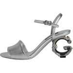Dolce & Gabbana Silver KEIRA Heels Ankle Strap Sandals Shoes Dolce & Gabbana Light Slate Gray