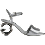 Dolce & Gabbana Silver KEIRA Heels Ankle Strap Sandals Shoes Dolce & Gabbana Light Slate Gray