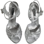 Dolce & Gabbana Silver Mirror Heels KEIRA Sandals Shoes Dolce & Gabbana Light Slate Gray